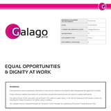 Galago Group Policy Equal Opportunities Dignity at Work