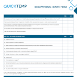 Quicktemp Occupational Health Form